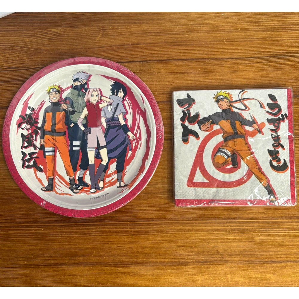 Naruto Shippuden Party Plates & Napkins Set 2009 Vintage Anime